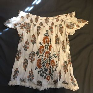 White off the shoulder shirt